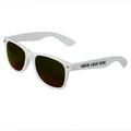 White Retro Gold Tinted Lens Sunglasses